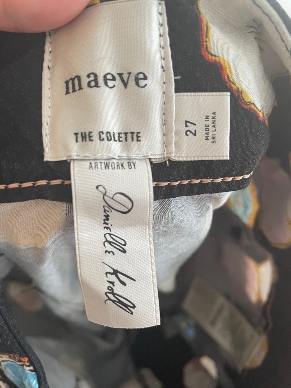 Anthropologie pant with Black Printed Wide-Leg Pants - Picture 4 of 5